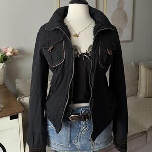 Black Fur-Lined Puffer Jacket (Miss Sixty)